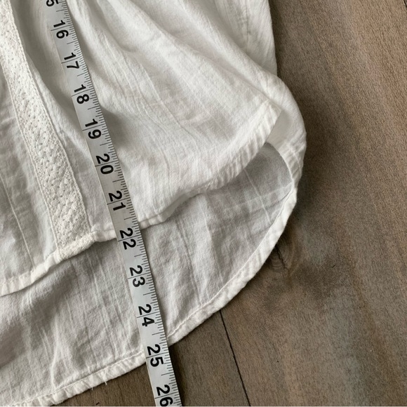 Sundance cotton lace sleeve eyelet balloon sleeve flowy blouse white size medium - Picture 5 of 6